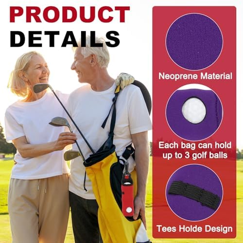 uxcell Golf Ball Carry Bag, Waist-Mounted Storage Bag Neoprene Golf Tee Holder - Image 3