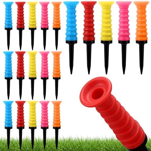 Outus 20 Pack 3 1/4 Inch Plastic Golf Tees, Soft Rubber Top by Outus