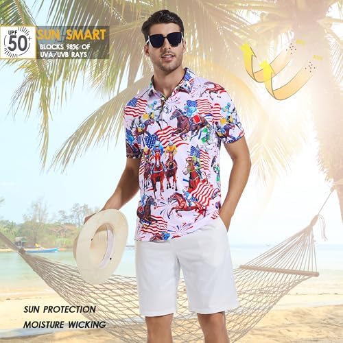 Mens Golf Shirt Short Sleeve Dry Fit Print Moisture Wicking Performance - Image 2