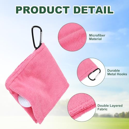 3Pcs Golf Ball Towel 5.5"x5.5" - Image 3