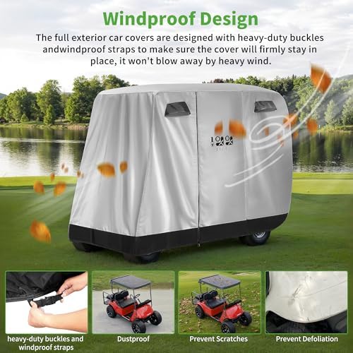 10L0L Universal 2-4 Passenger Golf Cart Cover - Image 3