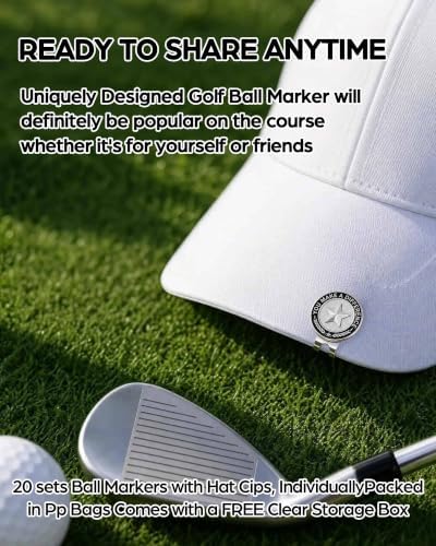 Golf Ball Marker with Hat Clip or Marker Only, Metal Golf Ball Markers Assorted - Image 3