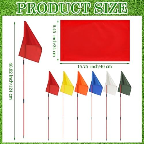 6 Set Golf Flag Stick for Putting Green 3 Section Portable Nylon Flagpoles - Image 3