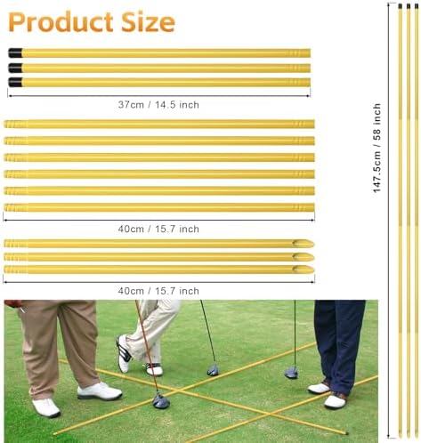 Golf Alignment Sticks 3 Pack, 58 inch Golf Swing Practice Stick, Adjustable - Image 5