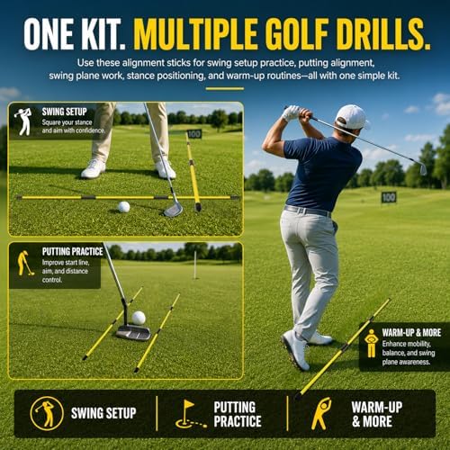Collapsible Golf Alignment Sticks, 40 Inch Golf Alignment Rods - Image 3