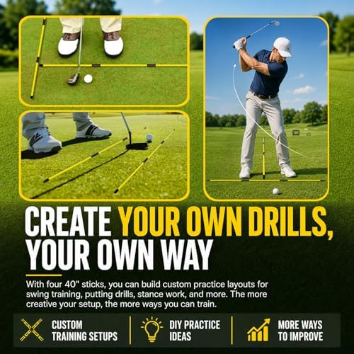 Collapsible Golf Alignment Sticks, 40 Inch Golf Alignment Rods - Image 6