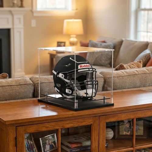 Football Helmet Display Case Full Size, Acrylic Helmet Display Case Black - Image 5