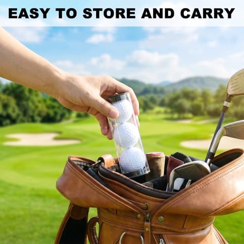 3 Pcs Clear Golf Ball Tubes, Golfball Holder Plastic Storage Box - Image 4