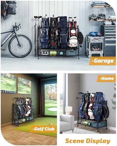 PLKOW Golf Bag Storage Rack for Garage, Golf Equipment Organizer - Image 2