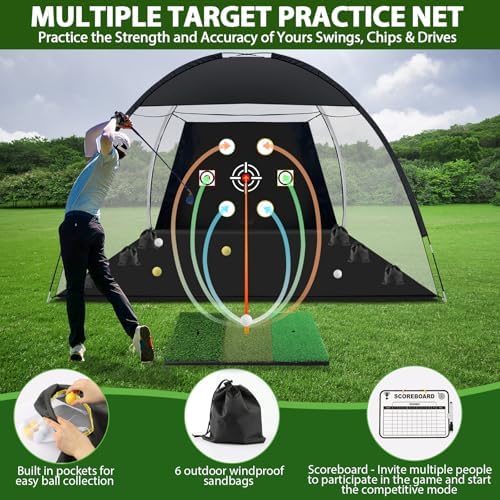 Golf Net, 10x7 Ft Practice Hitting Golf Net - Image 3
