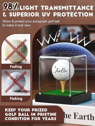JupDec Golf Ball Display Case Clear Acrylic Memorabilia Stand Cube Holder - Image 3