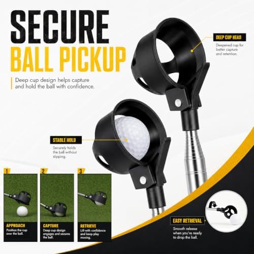 Pro Auto-Lock Golf Ball Retriever, Telescopic Golf Ball Retriever - Image 3