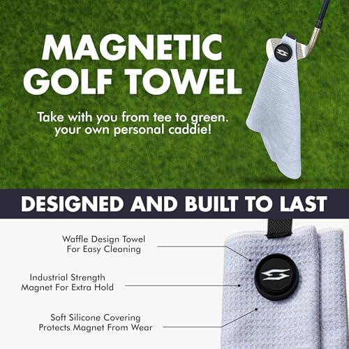 Magnetic Waffle Golf Towel 16x24 - Image 4