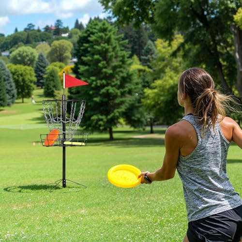 Yaheetech 12-Chain Portable Outdoor Steel Disc Golf Basket Practice Target - Image 2