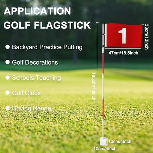 Golf Flagstick 6ft, Portable Putting Green Flag Pole - Image 3