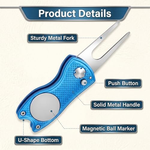Golf Divot Repair Tool, Foldable Metal Tool - Image 3