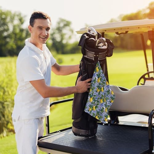 Lemon Tile Golf Towel Microfiber - Image 6