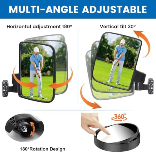 No Drilling Golf Cart Side View Mirrors - Image 3