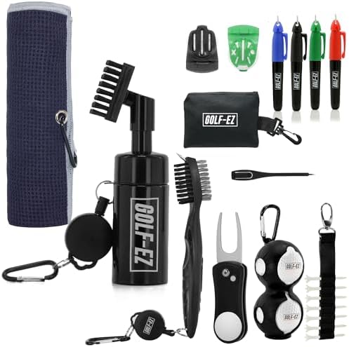 Golf Essentials Kit | Must-Have Accessories – Water Brush, Club Brush, Ball by Golf-EZ