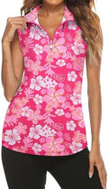 Tanst Sky Women's Sleeveless Golf Polo Shirts Quarter Zip Workout Tank Top by TanstSky