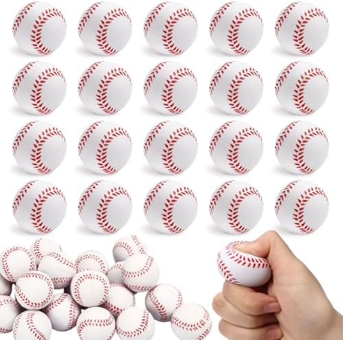 20 PCS Mini Baseball Stress Balls, Foam Baseball Sports Balls, Small Squeeze by Unknown