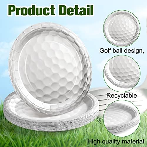 60 Pack Golf Ball Paper Plates, 7 Inch and 9 Inch Golf Paper Plates Dessert - Image 3