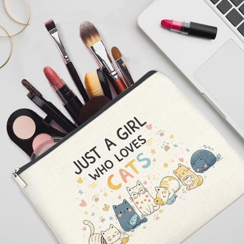 YeleY Cat Lover Gift Makeup Bag, Cute Cat Cosmetic Pouch - Image 5