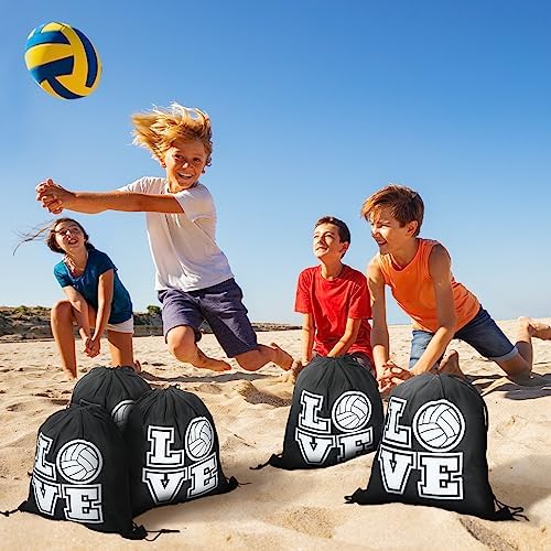 Shappy 12 Pieces Volleyball Drawstring Bags Bulk Small Sport Goodie Bags Snack - Image 4
