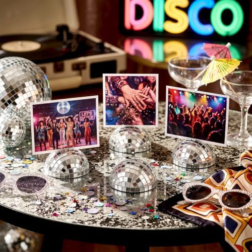 Leinuosen 24 Pcs Disco Ball Place Card Holders Photo Stand - Image 2