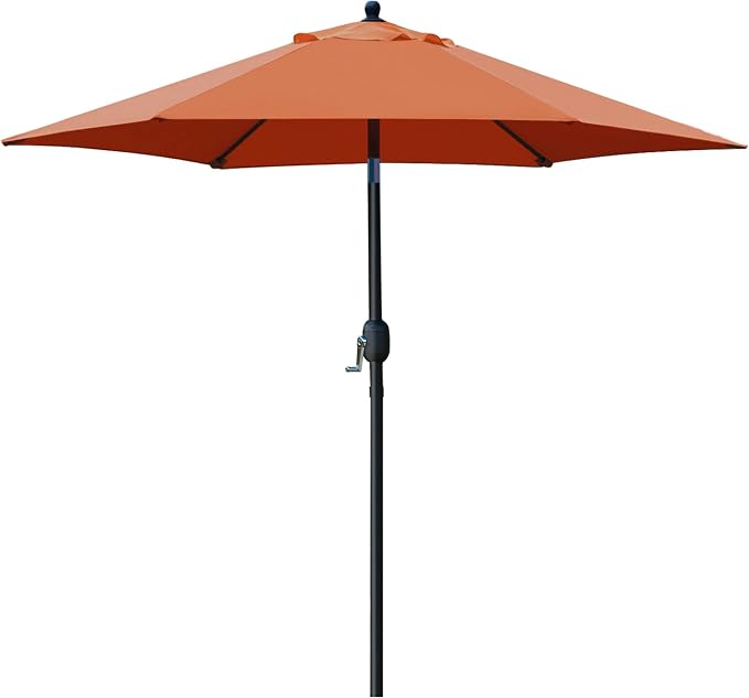 Sunnyglade 7.5' Patio Umbrella Outdoor Table Umbrella Tilt Crank Orange | by Sunnyglade