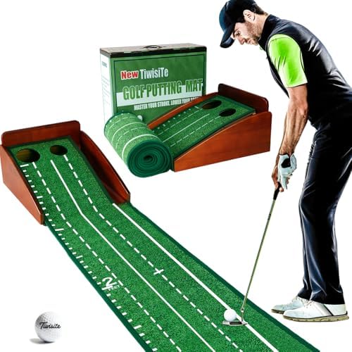 Putting Green Indoor, 9.8 FT Golf Mat Automatic Ball Return by Unknown