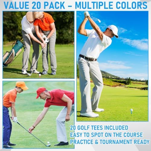 Outus 20 Pack 3 1/4 Inch Plastic Golf Tees, Soft Rubber Top - Image 5