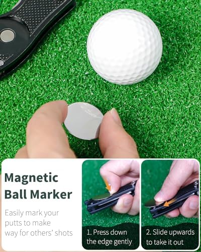 GreenHaven 2-6 Pack Golf Divot Repair Tool Magnetic Ball Marker Foldable - Image 6