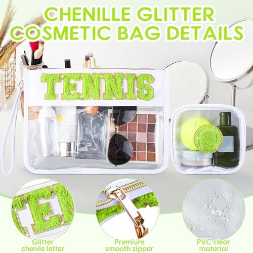 Hillban 2 Pcs Tennis Gift Makeup Cosmetic Bag Tennis Accessories - Image 5