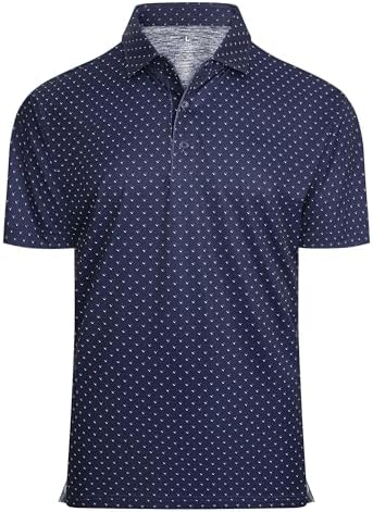 Alex Vando Mens Golf Shirt Moisture Wicking Classic Print Golf Shirts by AlexVando