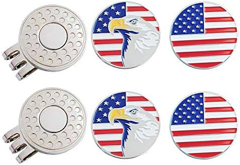 Golf Ball Markers with Hat Clips Value Sets by GOLTERS