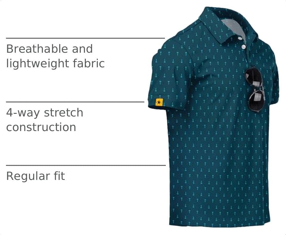ZITY Mens Golf Polo Shirts Short Sleeve UPF 50+ Moisture Wicking Tshirt - Image 4