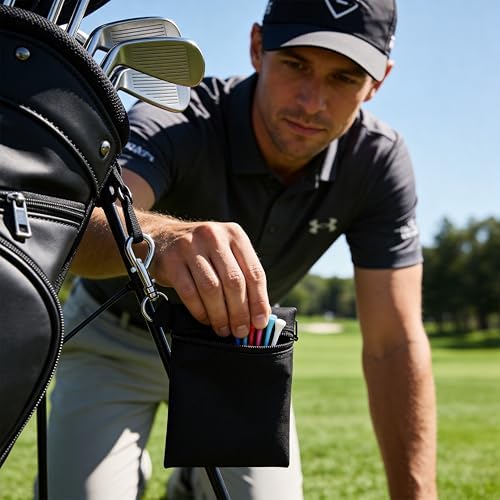 2 Pack Golf Tee Pouch, Water Resistant 600D Oxford Golf Ball Holder - Image 5