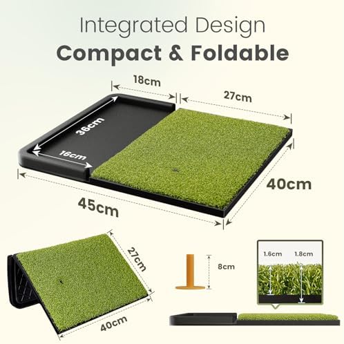Golf Hitting Mat with Integrated Ball Tray, Foldable Golf Practice Mat with - Image 6