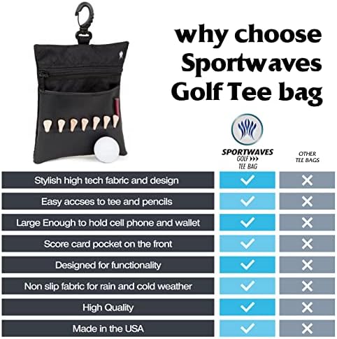 Golf Tee Bag - Store Your tees, Golf Balls, and Pencil. Great Gift - Image 4
