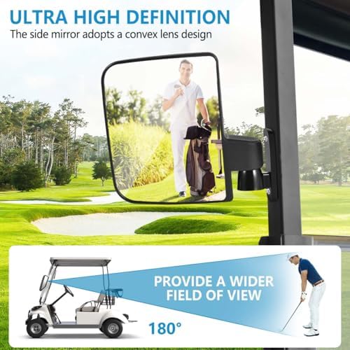 OBTANIM Adjustable Golf Cart Side Rear View Mirrors - Image 5