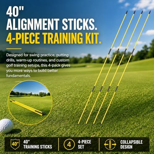 Collapsible Golf Alignment Sticks, 40 Inch Golf Alignment Rods - Image 2