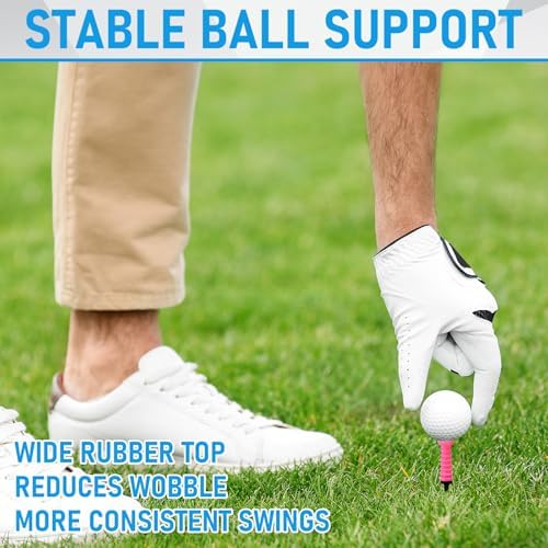 Outus 20 Pack 3 1/4 Inch Plastic Golf Tees, Soft Rubber Top - Image 4