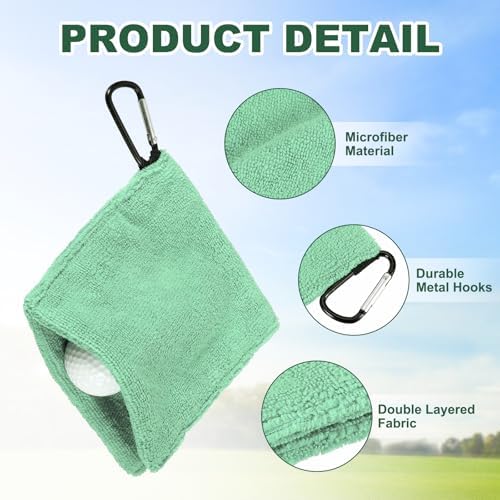 3Pcs Golf Ball Towel 5.5"x5.5" - Image 3