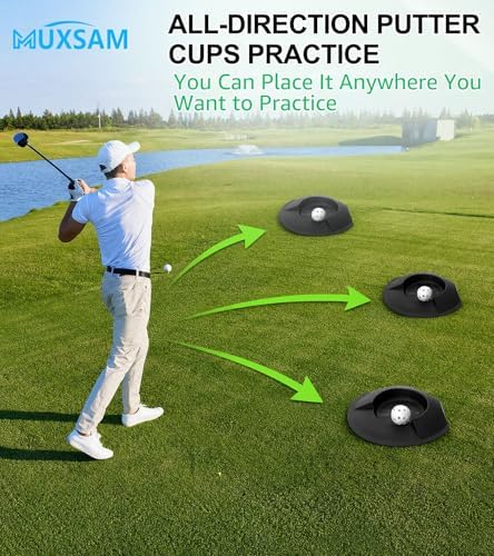 6 Pcs All-Direction Putter Cups Practice Black Golf Putting Cup - Image 5