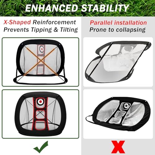 Golf Chipping Net Set with Mat & 12 Practice Balls - Image 4