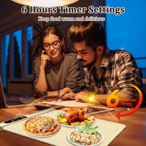 Warming Mat for Food, Electric Warming Tray, 6 Temp & Timer - Image 6