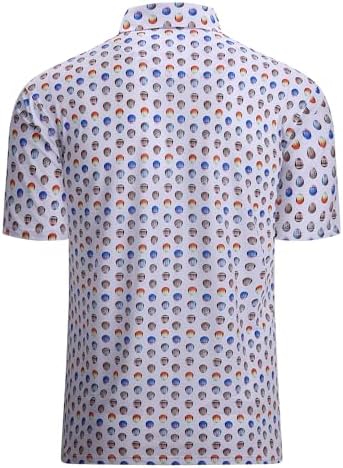 Alex Vando Mens Golf Shirt Moisture Wicking Print Performance Polo Shirt - Image 2