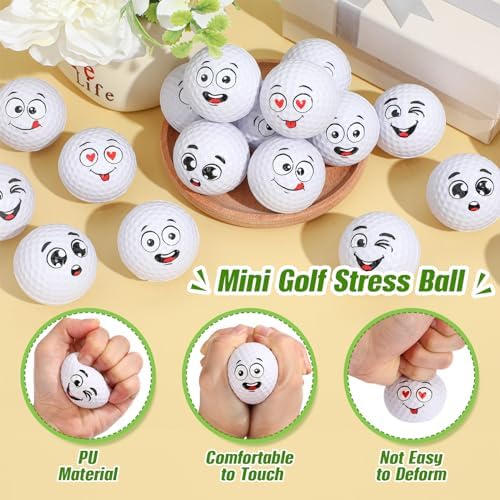 Syhood 48 Pcs Mini Golf Foam Ball 1.57 Inch Funny Face Foam Balls - Image 4