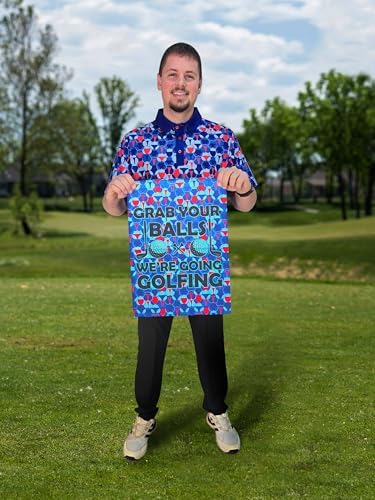 Grab Your Balls We're Going Golfing Funny Golf Towel Microfiber Clip - Image 5